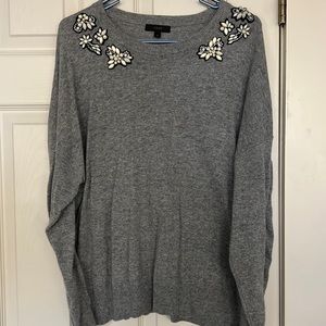 J. Crew Jeweled Shoulder Sweater